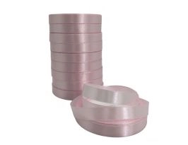 Лента атлас, 12 ммx25 ярд, набор (10 шт) Светло-розовый