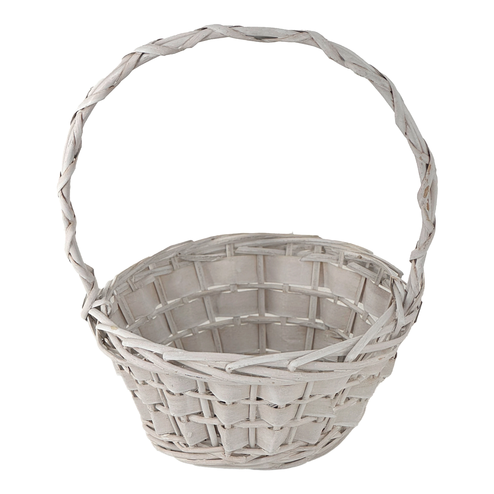 Корзина плетеная (ива), D25xH12/33 см Белый