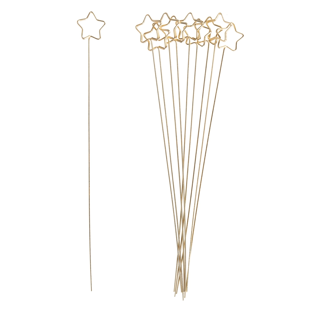 Крепеж для открыток в букете (металл) "Звездочка", H34,5 см, набор (10 шт) Золотой