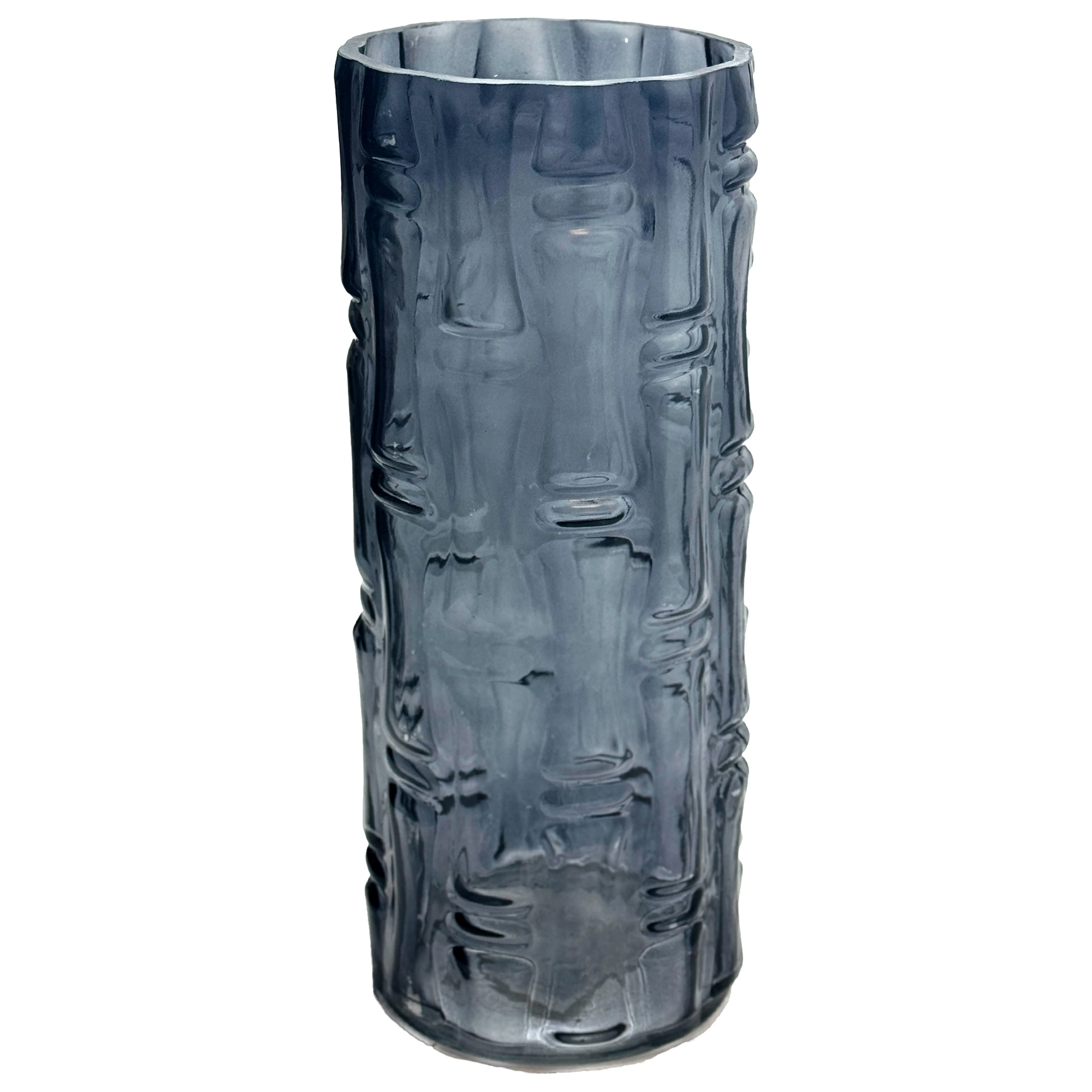 Ваза "Crackle" (стекло), D12,5xH28,5 см Серый