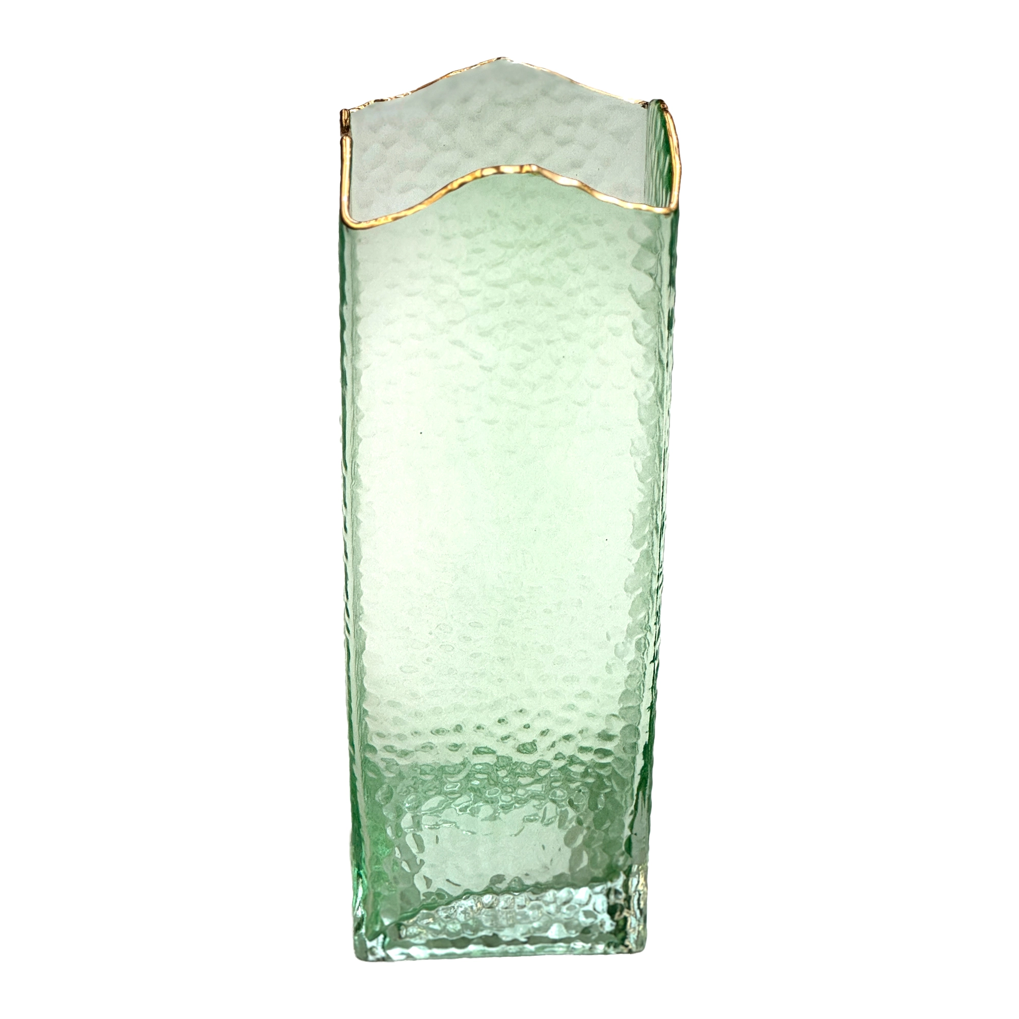 Ваза "Ice cube" (стекло), 10xH30 см Зеленый
