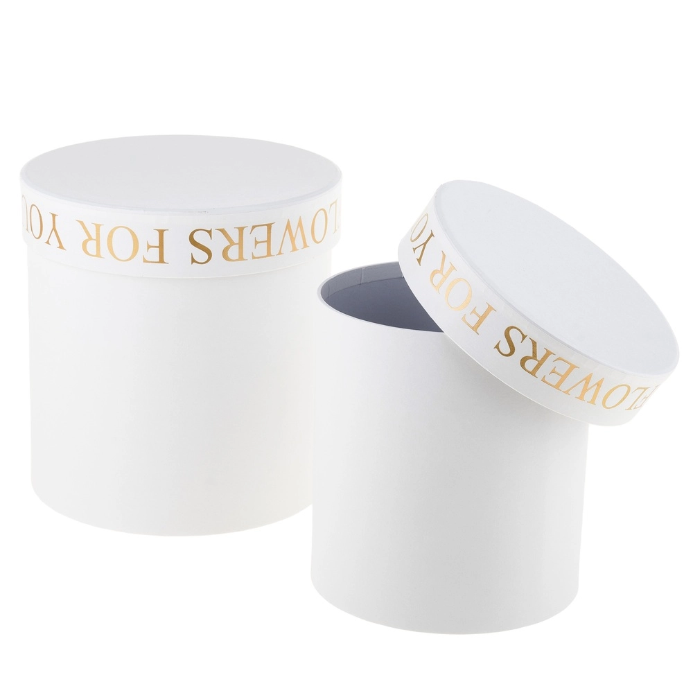 Коробка шляпная "For you flowers", D16xH16,5 см, D13xH14 см, набор (2 шт) Белый