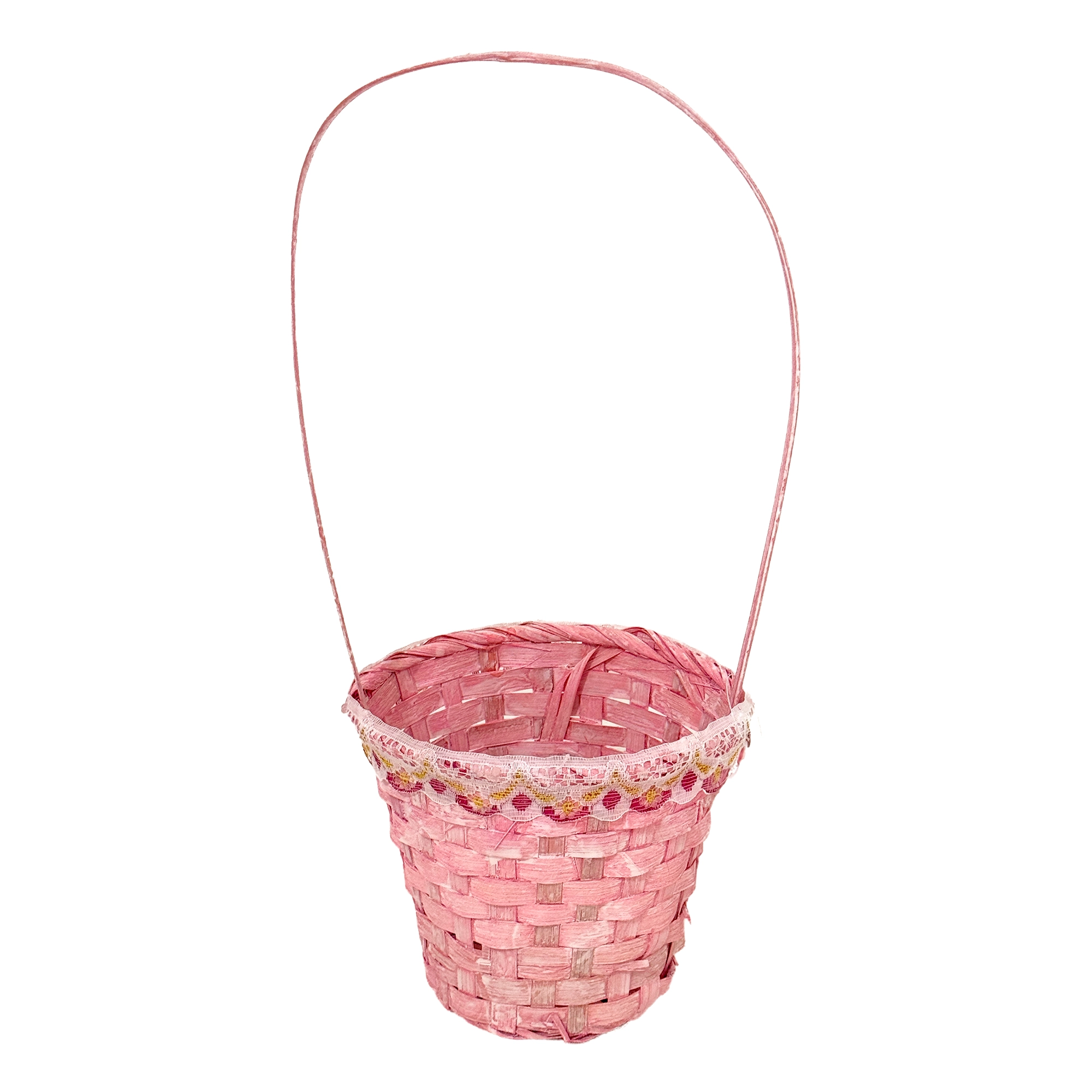 Корзина плетеная "Кант" (бамбук), D13,5xH12/36 см Розовый