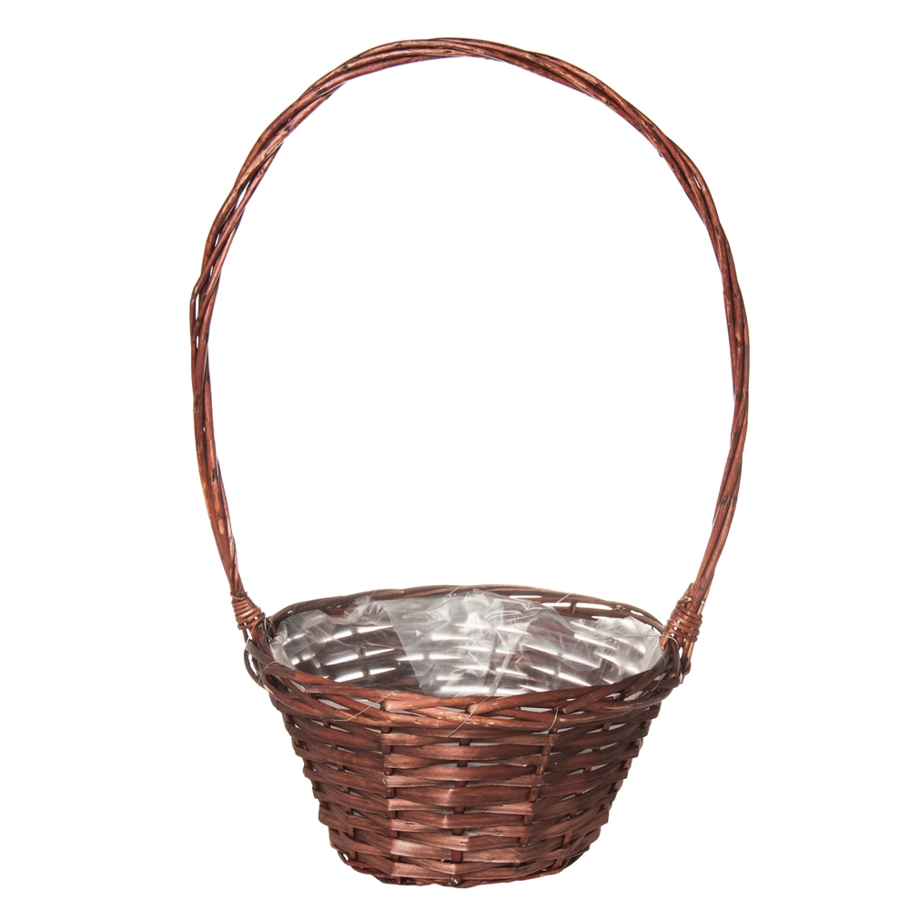 Корзина плетеная (ива), D25xH14/52 см Коричневый