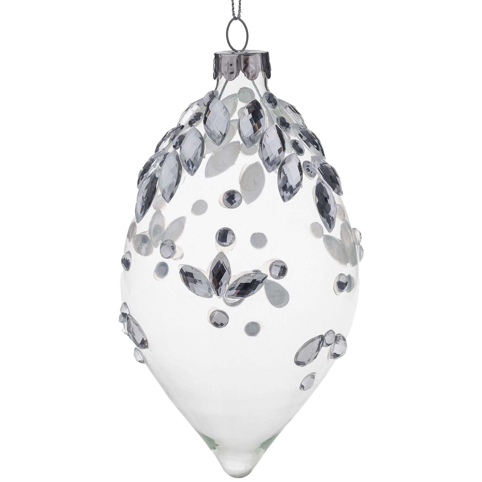 Елочная игрушка "Олива" (стекло), 8xH14 см Прозрачный