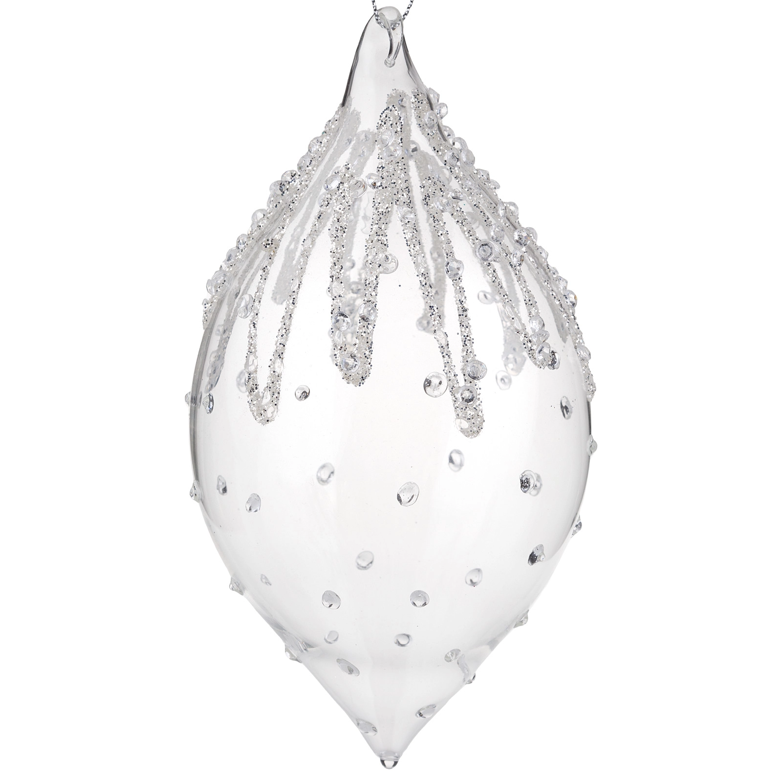 Елочная игрушка "Олива" (стекло), D8xH16 см Прозрачный