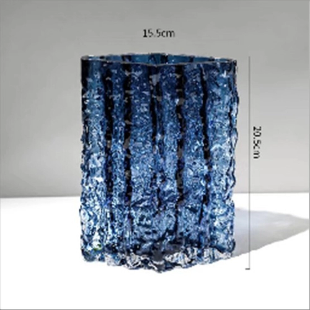 Ваза "Ice" (стекло), 15x15xH20,5 см Голубой