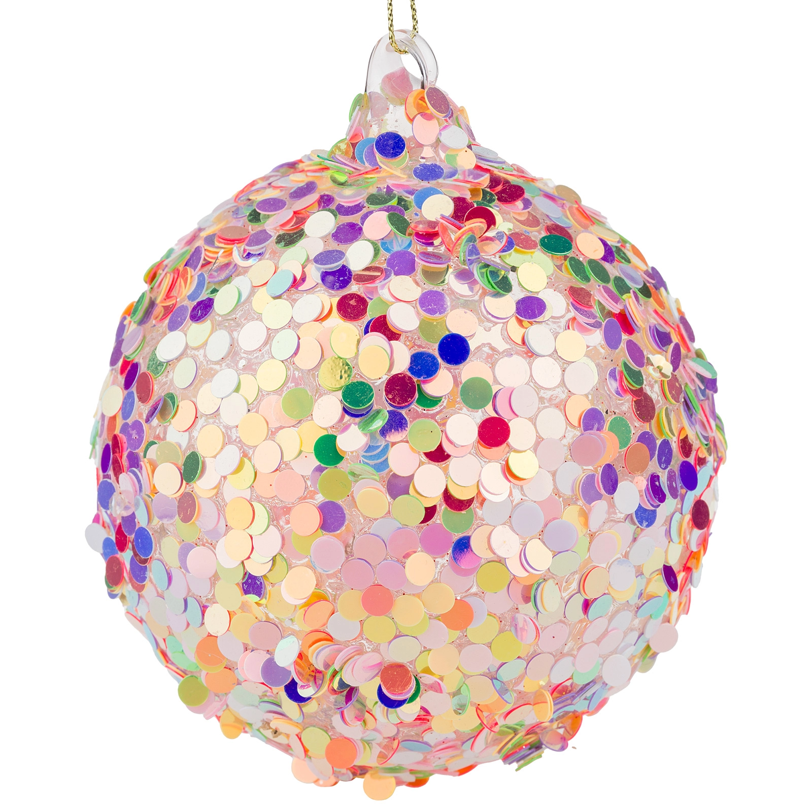 Елочная игрушка "Шар" (стекло), D10 см Разноцветный