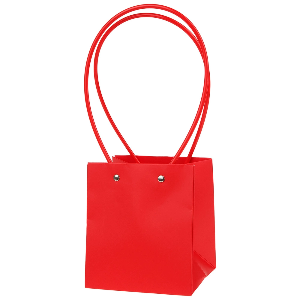 Сумка подарочная (картон), 13x12xH15 см, набор (10 шт), с ламинацией Красный