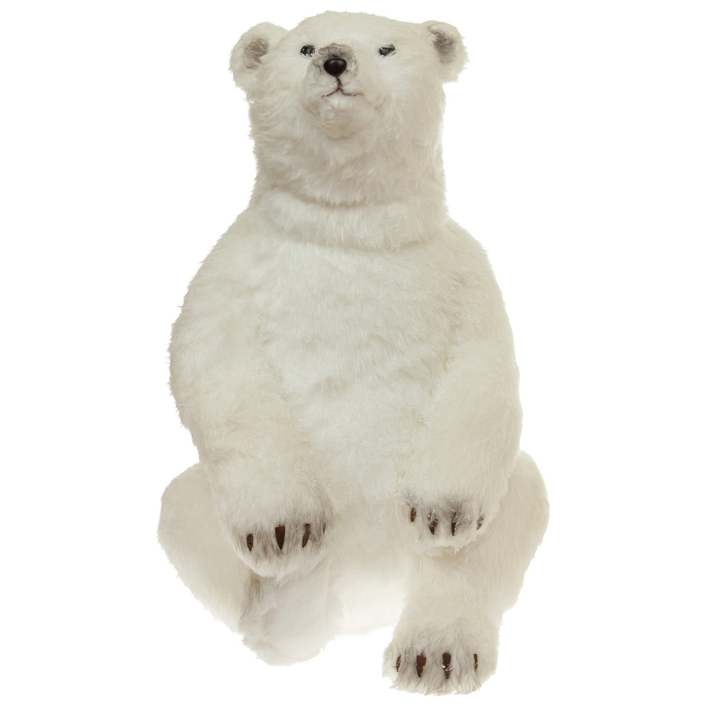 Фигура "Медведь" (иск. мех), 41x38xH58,5 см Белый