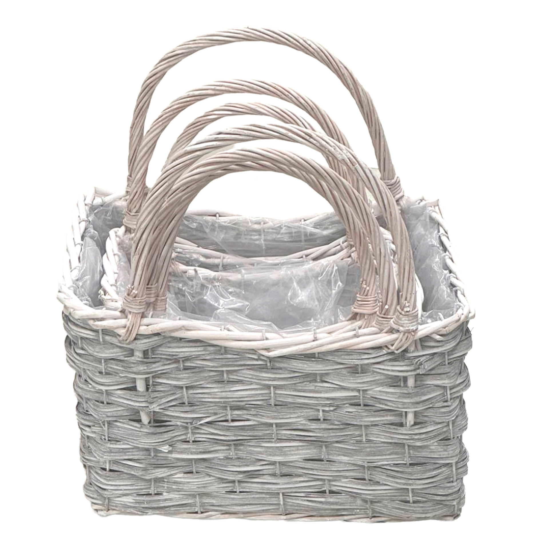 Корзина плетеная (ива), 32x22xH20/27 см - 21x13xH14/27 см, набор (3 шт)