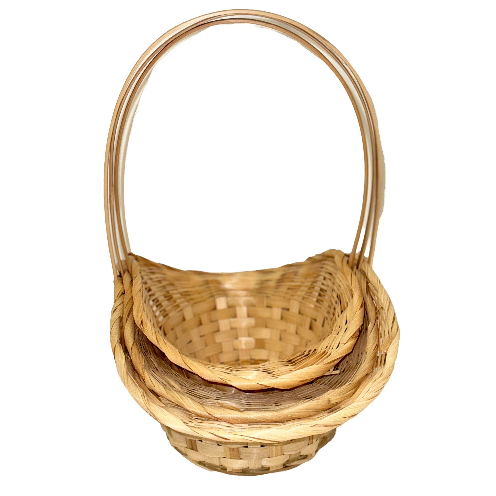 Корзина плетеная "Шляпа" (бамбук), 36x15xH16/39 см - 30x13xH15/36 см, набор (3 шт) Натуральный