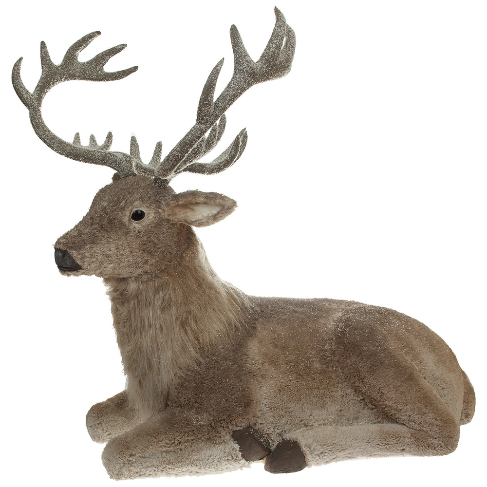 Фигура "Олень" (иск. мех), 92x61xH89 см Серый