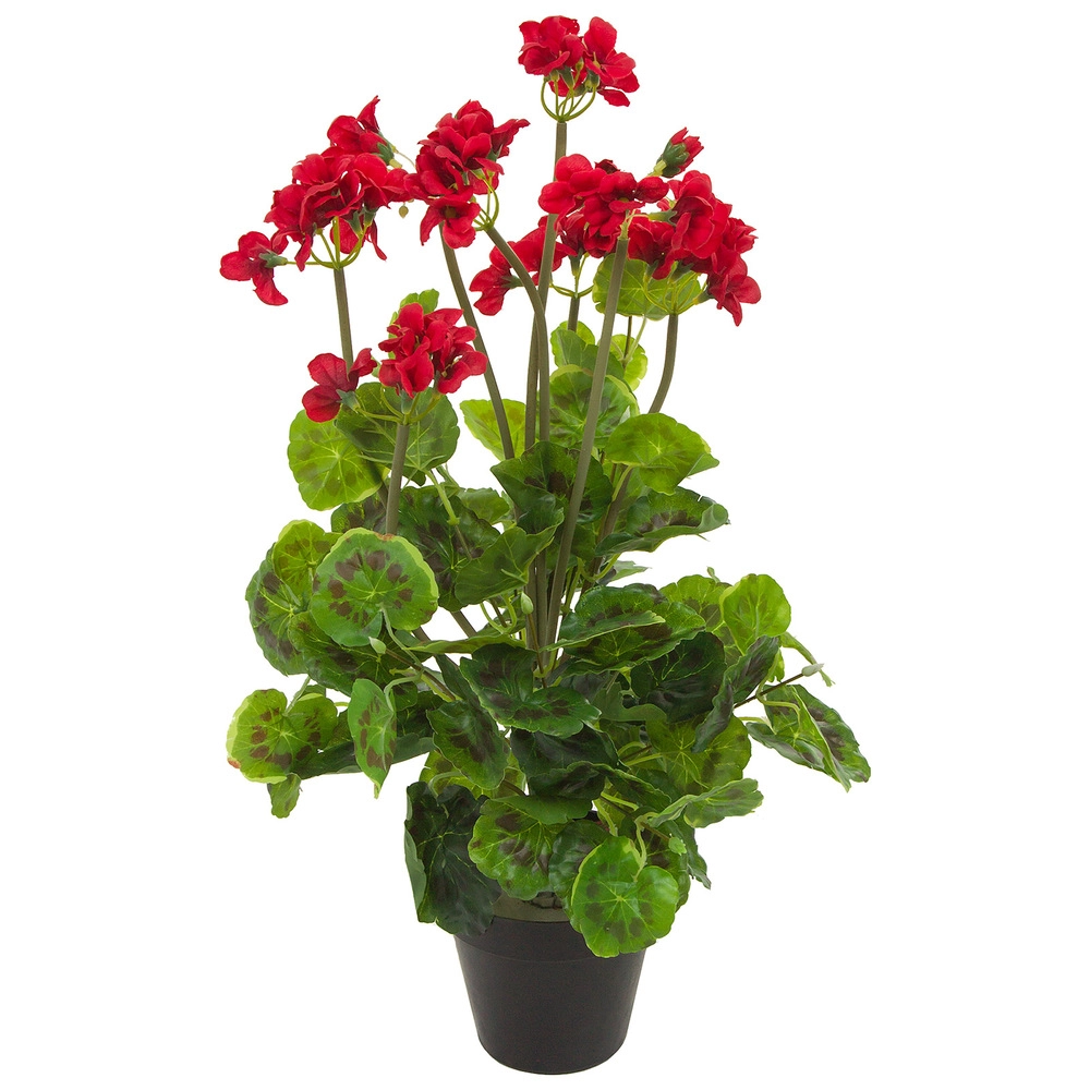 Растение искусственное в кашпо "Герань", H53 см Розовый