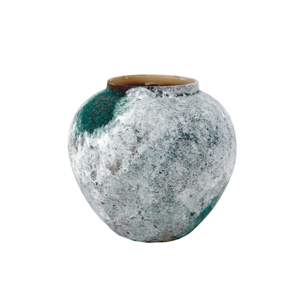 Ваза "Jing G" (керамика), D20xH18 см Белый-зеленый