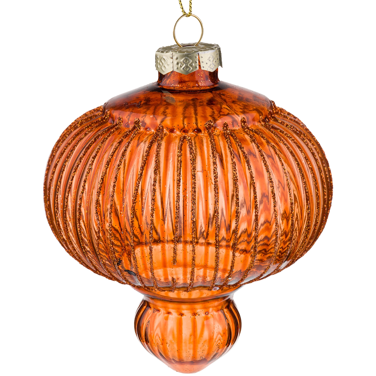 Елочная игрушка "Капля" (стекло), 10xH12 см Оранжевый