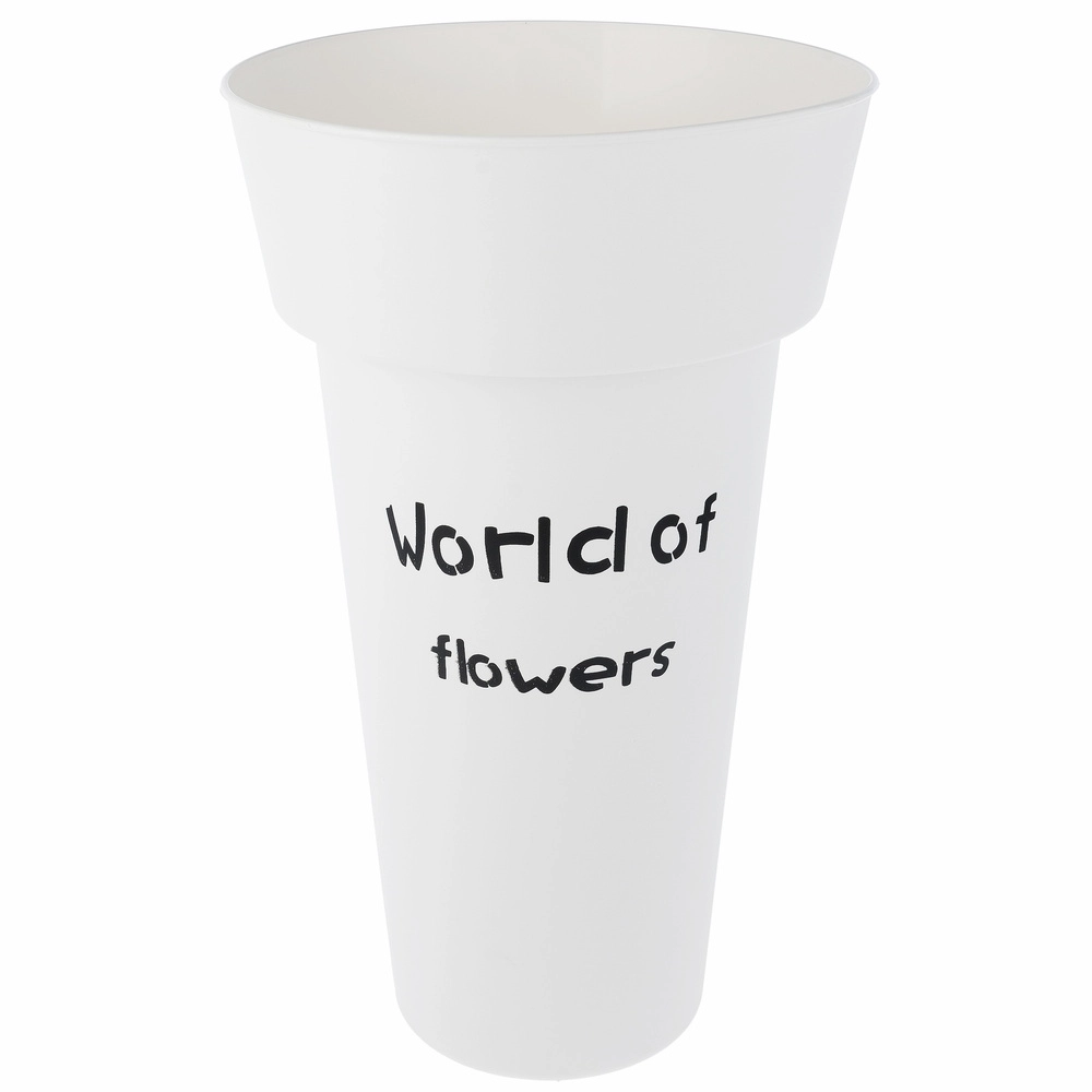 Вазон "World of flowers" (пластик), D25xH43 см Белый