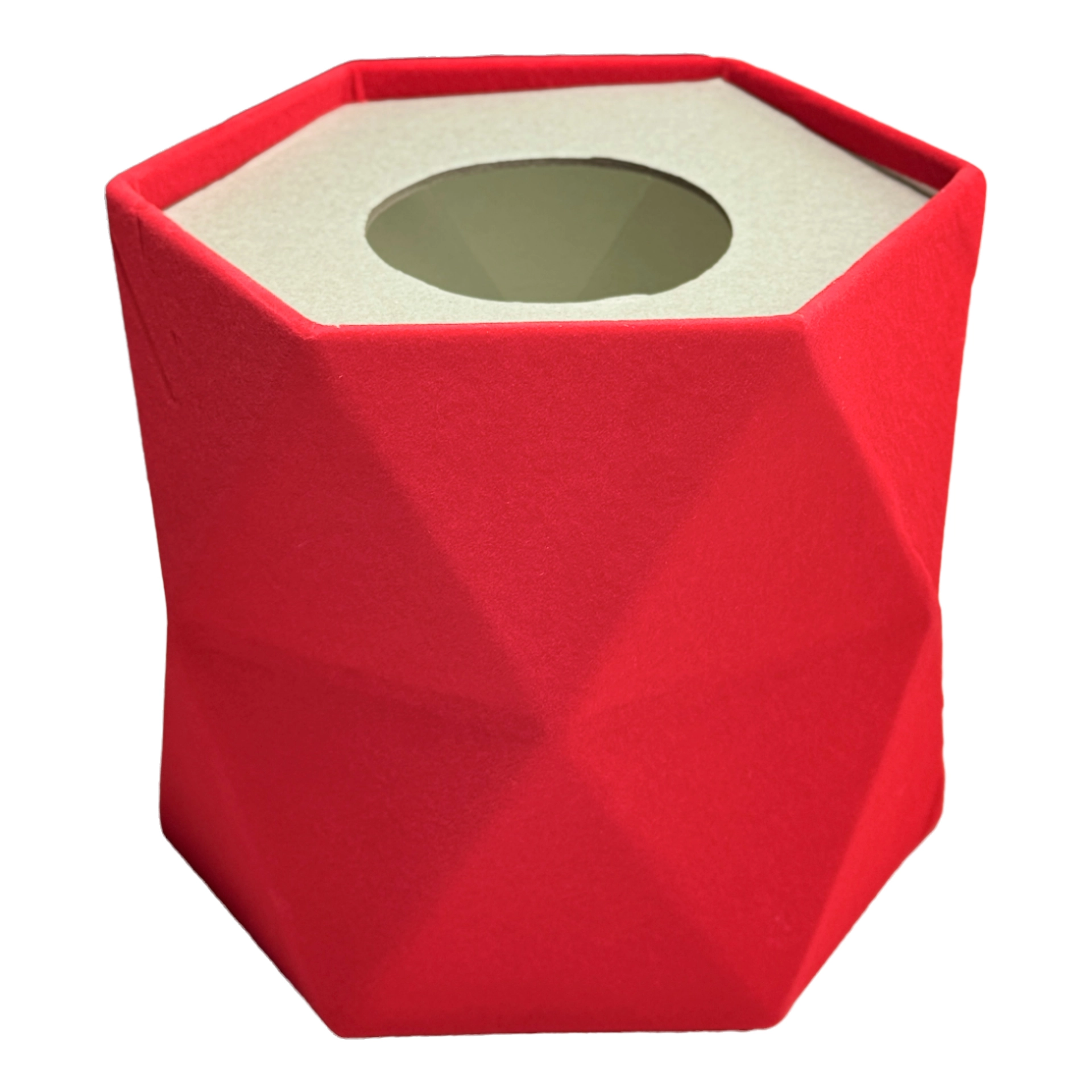 Коробка-кашпо "Geometry" (бархат), 17x15xH15 см Красный