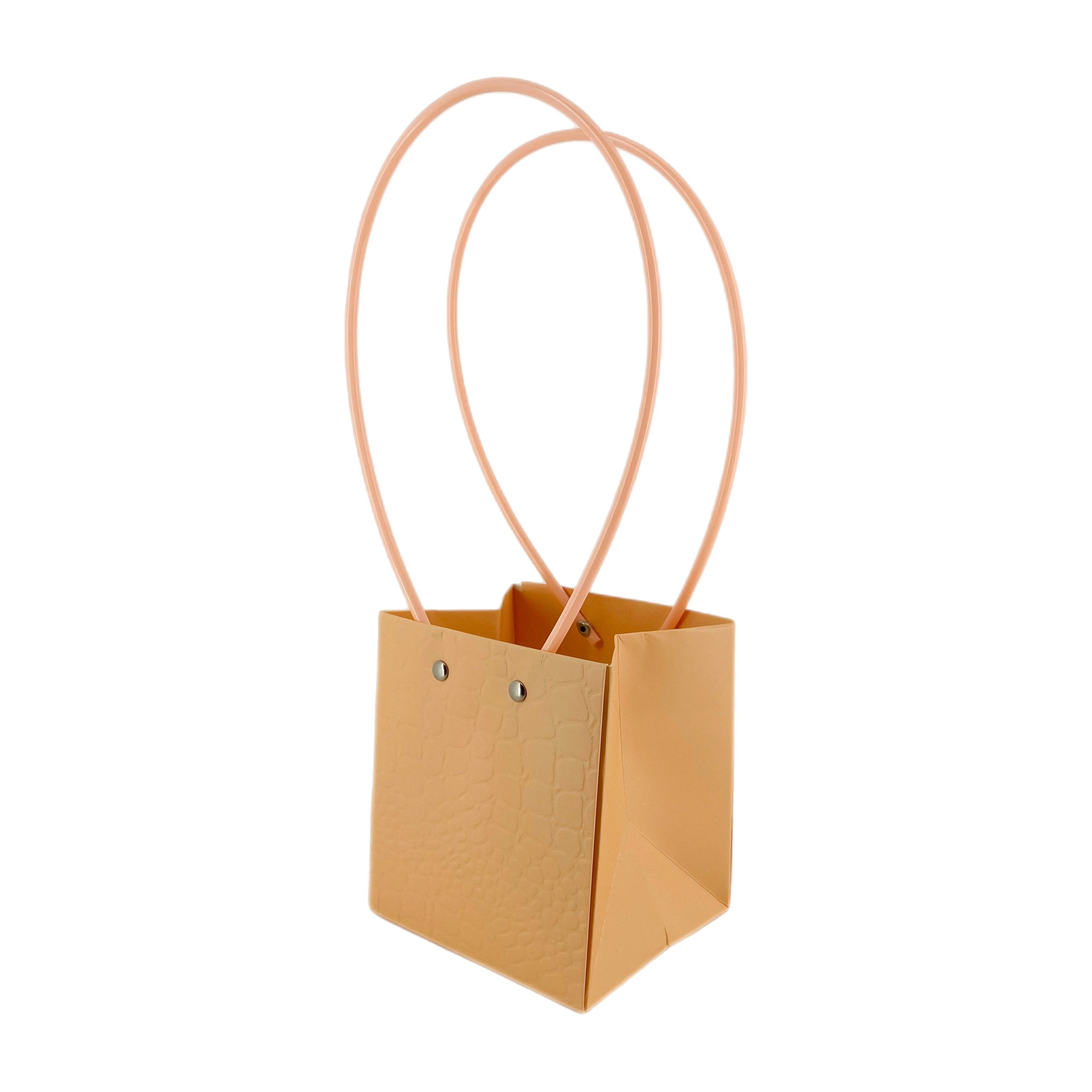 Сумка подарочная "Wild" (картон), 11,5x10,5xH13 см, набор (10 шт), с ламинацией Персиковый