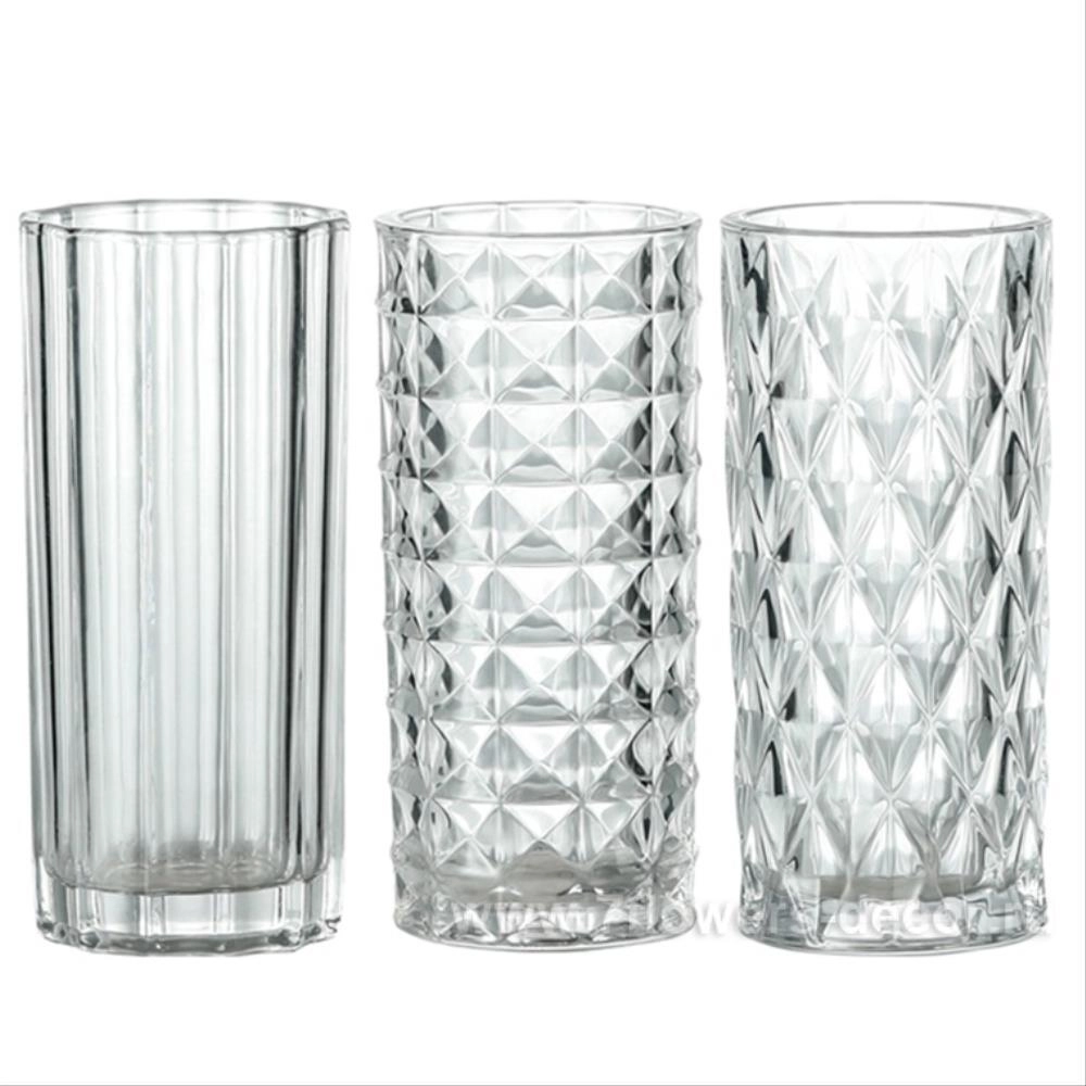 Ваза "Трубка 130 фактурная" (стекло), D13хH29,5 см Прозрачный