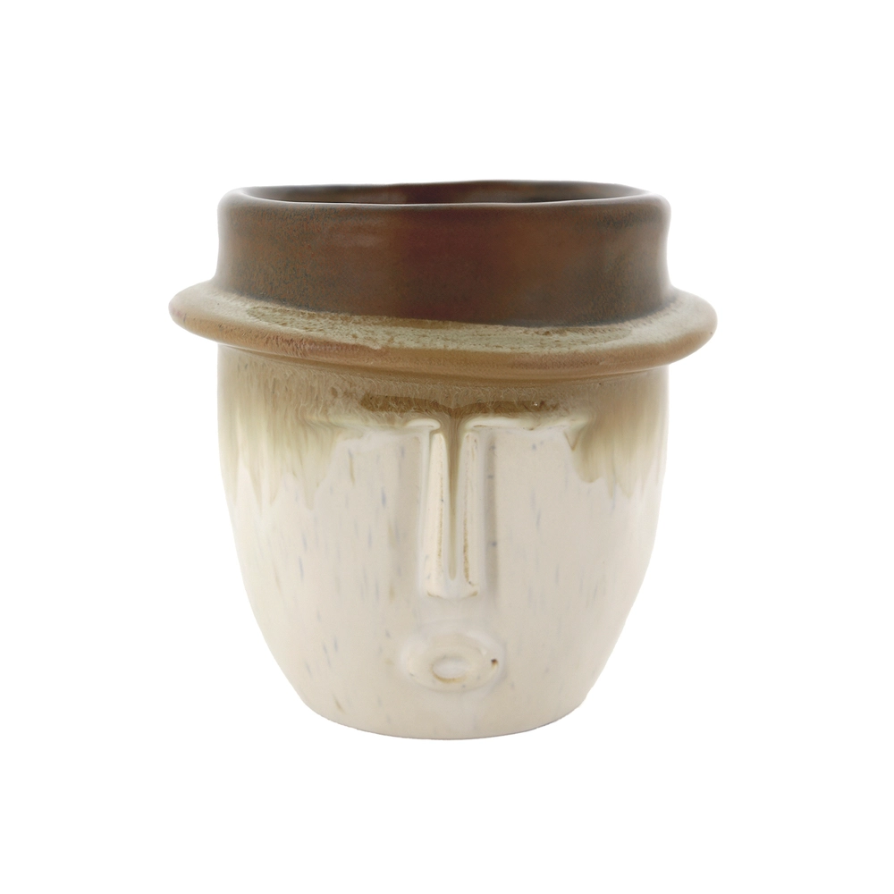 Кашпо "Moai" (керамика), D15хН14 см Серый