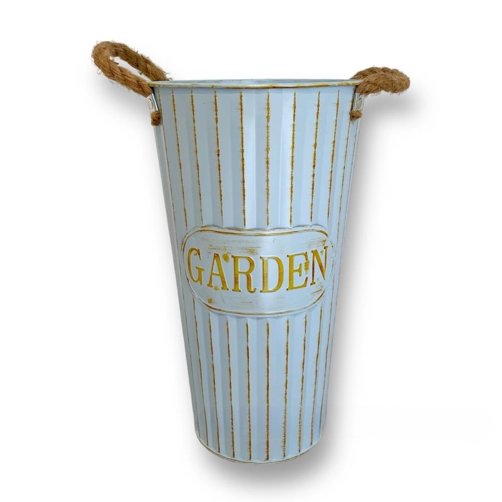 Вазон "Garden" (цинк), D20xH35 см, 6 л, с ручками Голубой