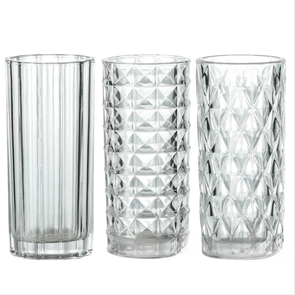 Ваза "Трубка 110 фактурная" (стекло), D11,5хH24,5 см Прозрачный