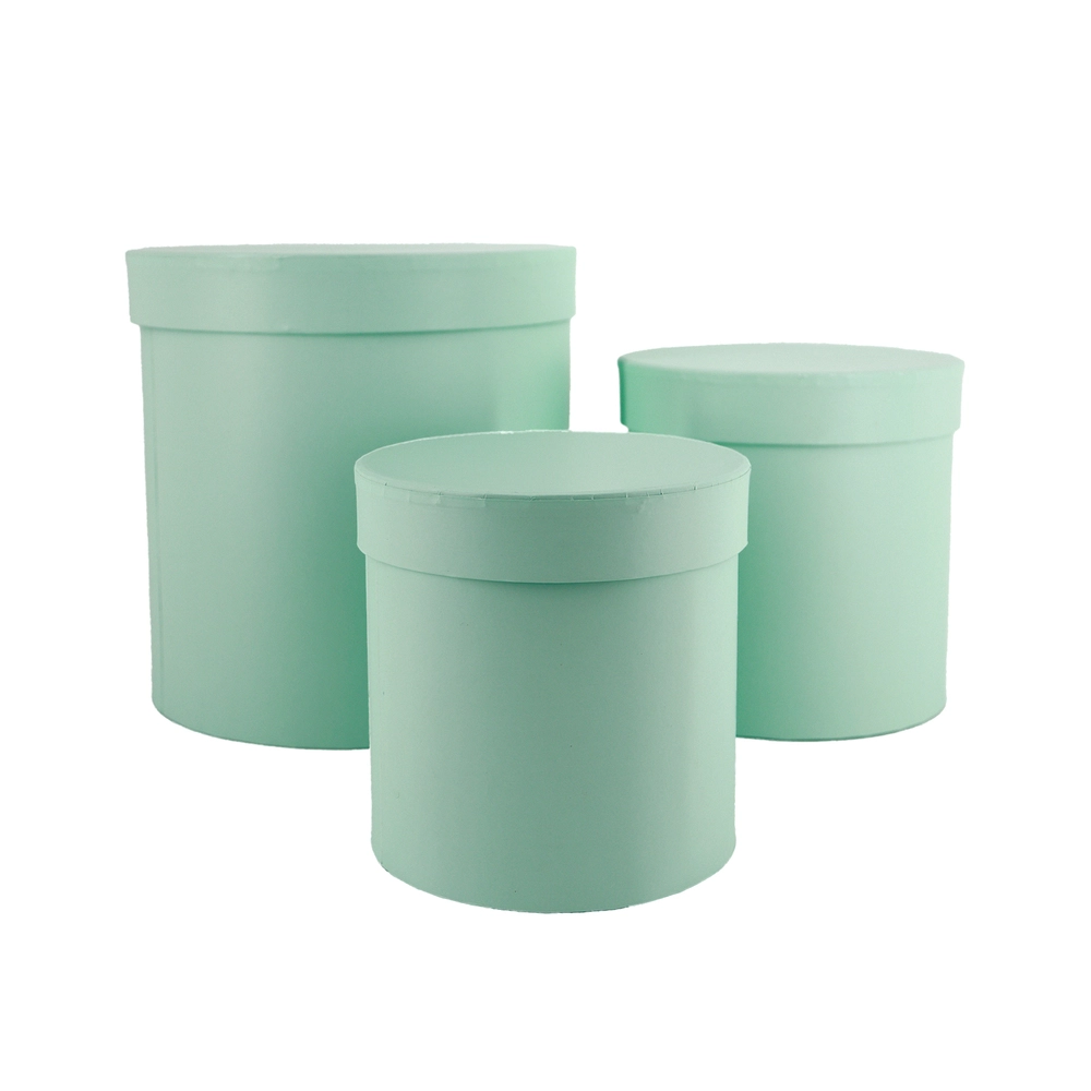 Коробка шляпная, D21xH21 см - D14xH14 см, набор (3 шт) Светло-зеленый