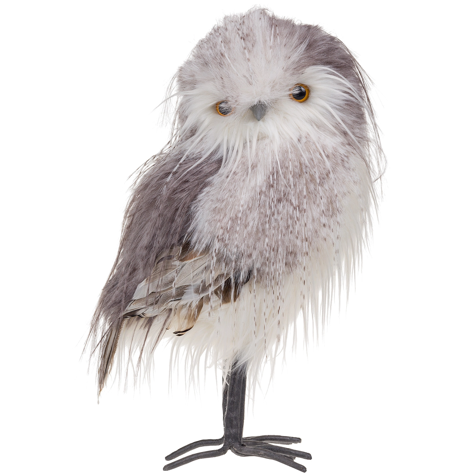 Фигура "Сова" (иск. мех), 24x22xH42 см Серый