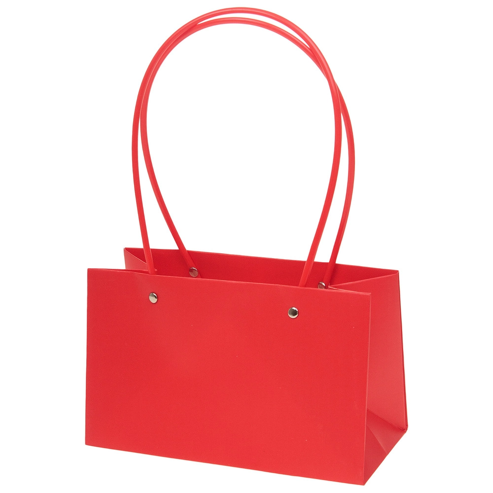 Сумка подарочная (картон), 22x10,5xH13,5 см, набор (10 шт), с ламинацией Красный