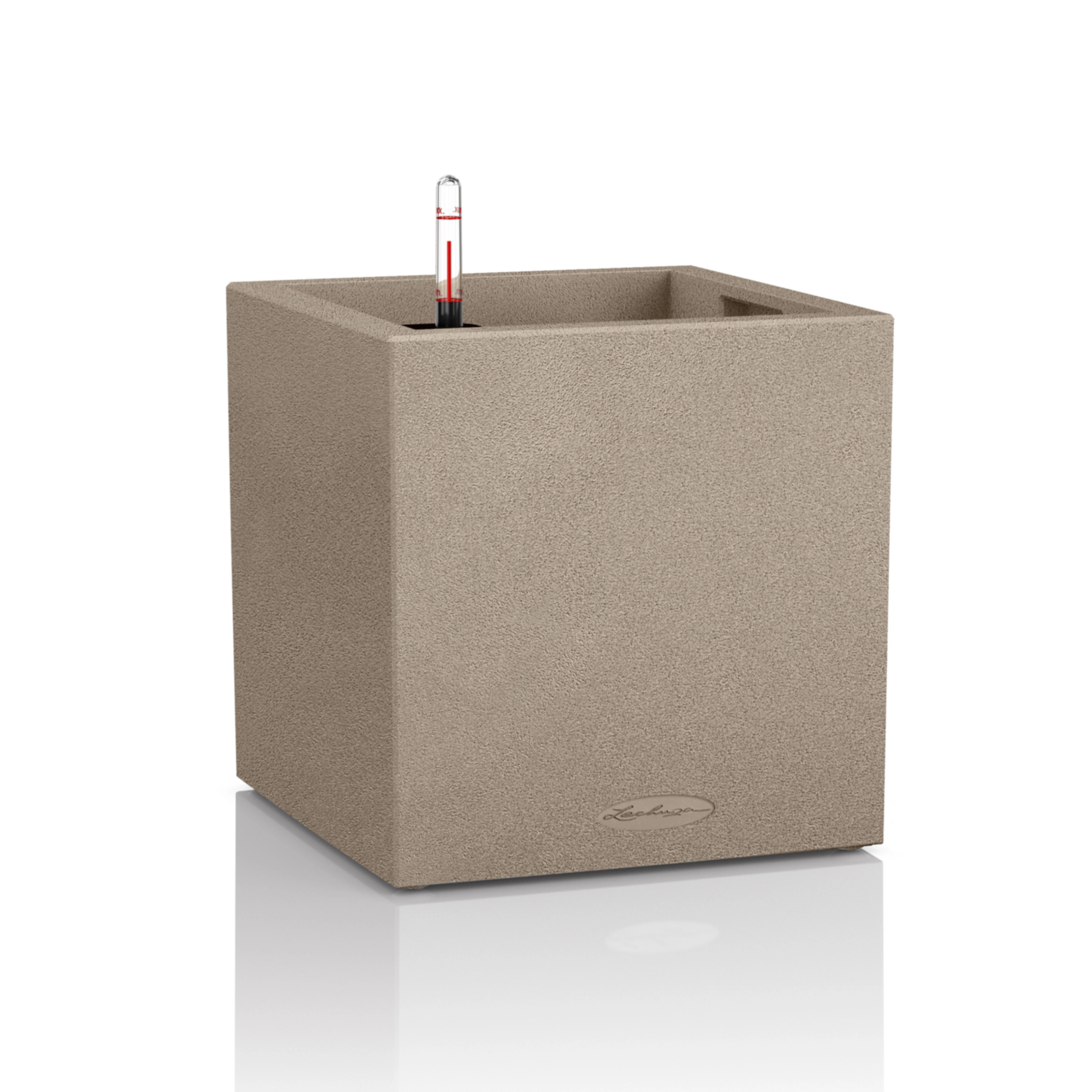 Кашпо Lechuza "Canto Square Complete sandy beige" (пластик), 40x40xH40 см Бежевый