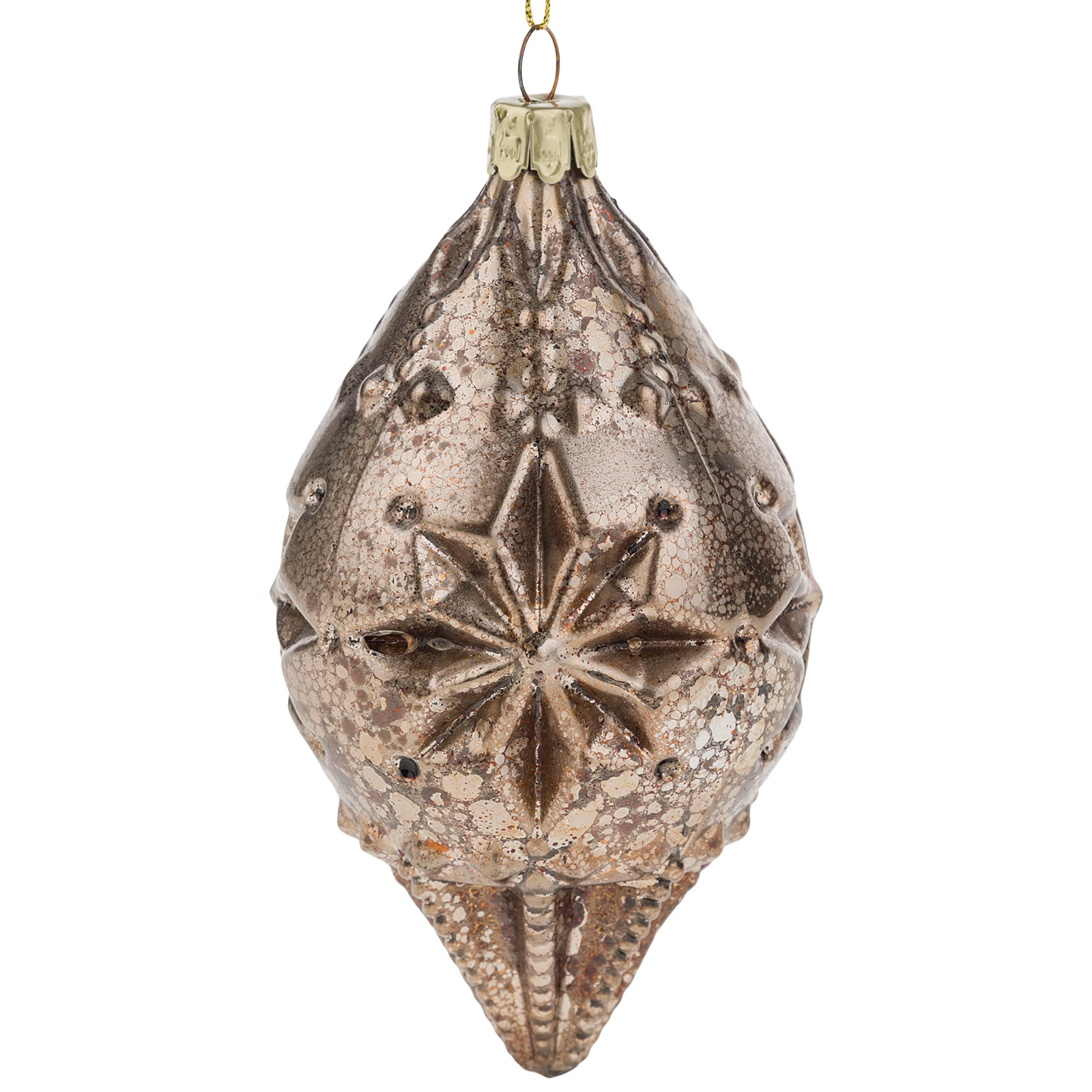 Елочная игрушка "Олива" (стекло), 7,5xH14 см Коричневый