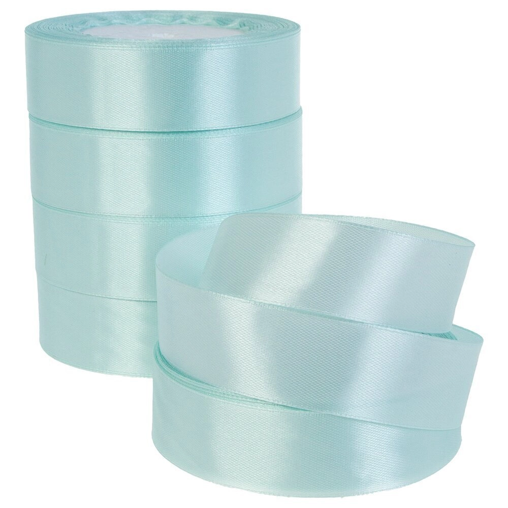 Лента атлас, 25 ммx25 ярд Бирюзовый-голубой