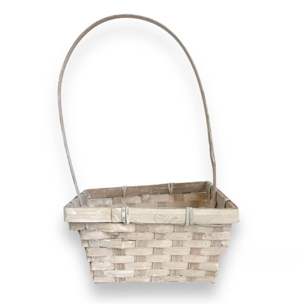 Корзина плетеная (бамбук), 19x14,5xH9/37 см Белый