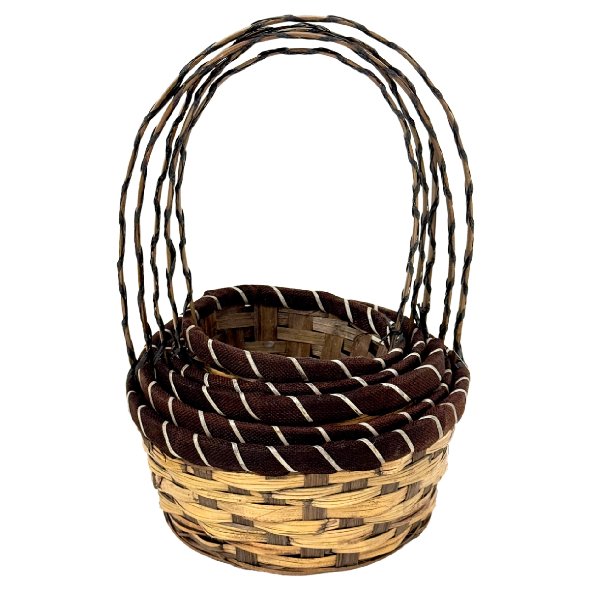 Корзина плетеная "Кант" (бамбук), D17xH9/30 см - D26xH11/37 см, набор (5 шт) Черный