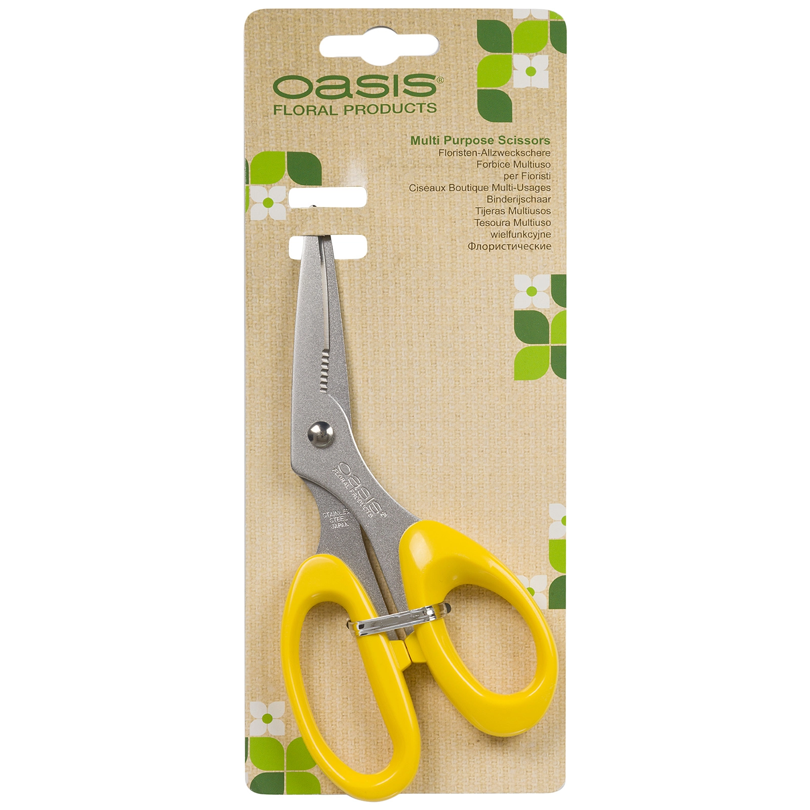 Ножницы для различных материалов "Florist Multi-Purpose scissors" (нержавеющая сталь), 17 см, Oasis Желтый