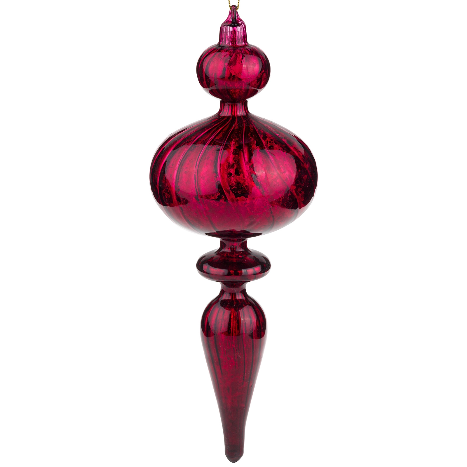 Елочная игрушка "Калабаш" (стекло), 8xH23 см Бордовый