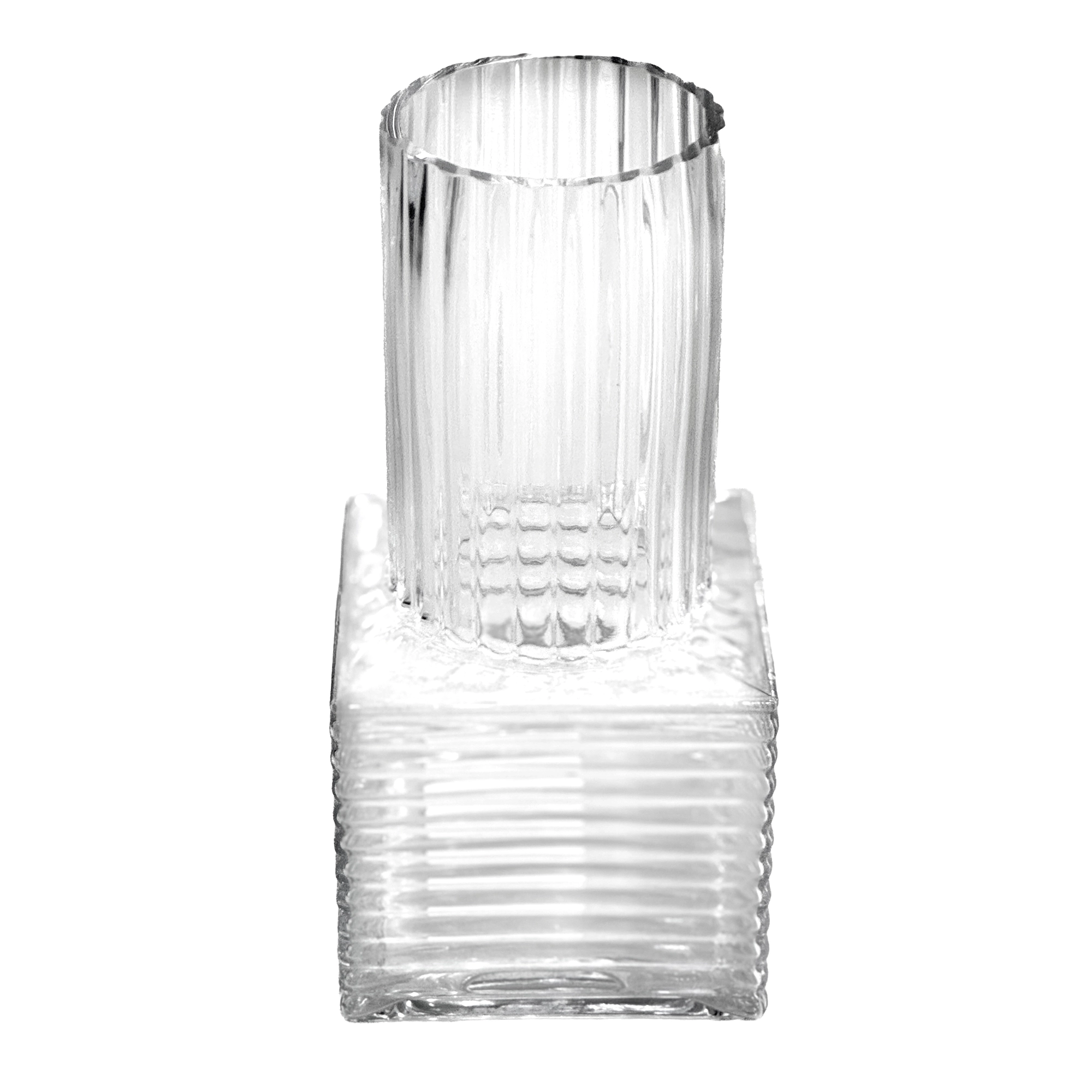 Ваза "Ribbed" (стекло), D14xH30 см Прозрачный