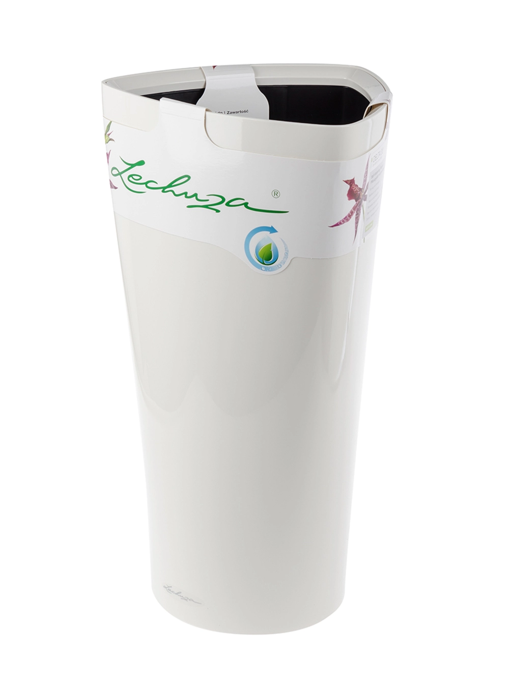 Кашпо Lechuza "Delta Complete white high gloss" (пластик), D40xH75 см Белый блестящий