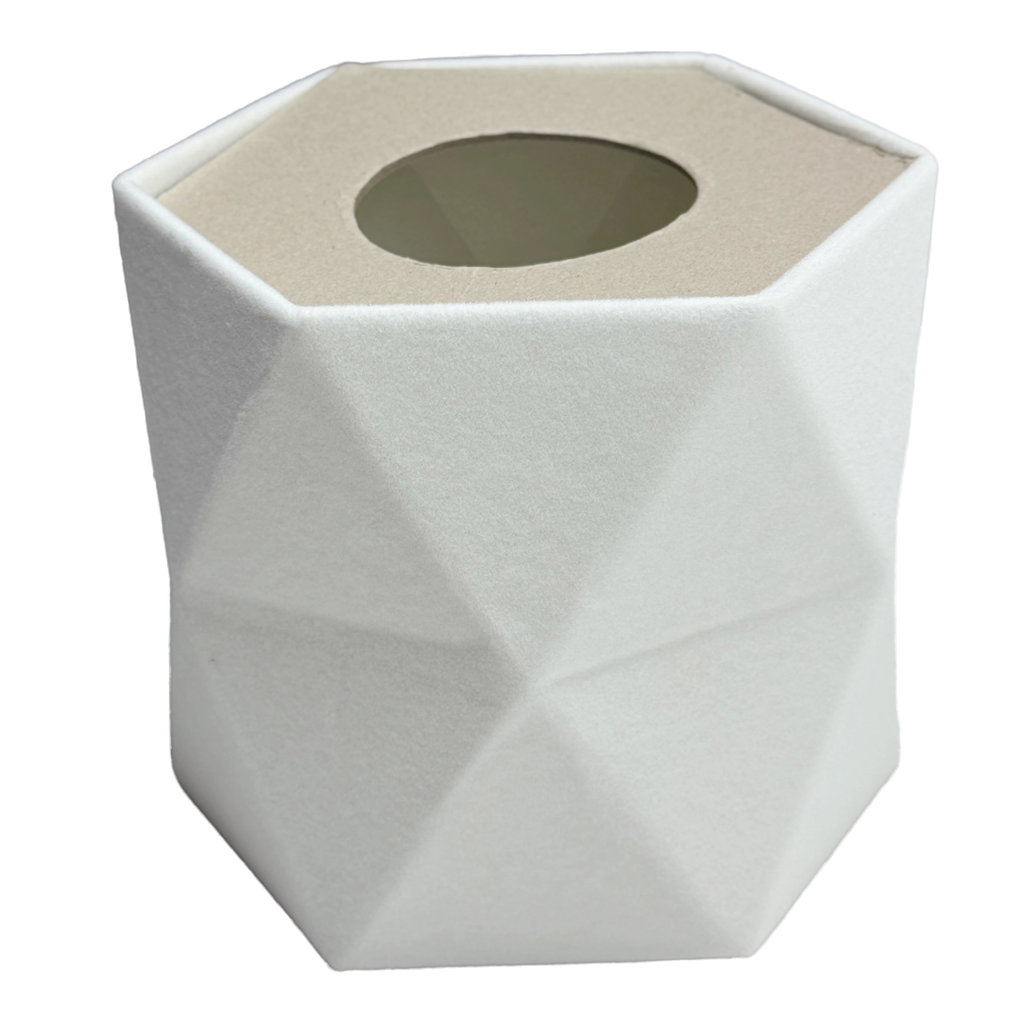 Коробка-кашпо "Geometry" (бархат), 17x15xH15 см Белый