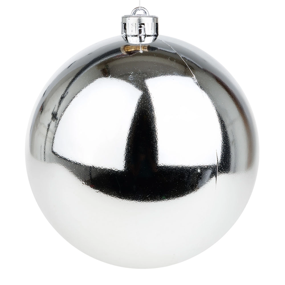 Елочная игрушка "Шар" (пластик), D15 см Серебряный