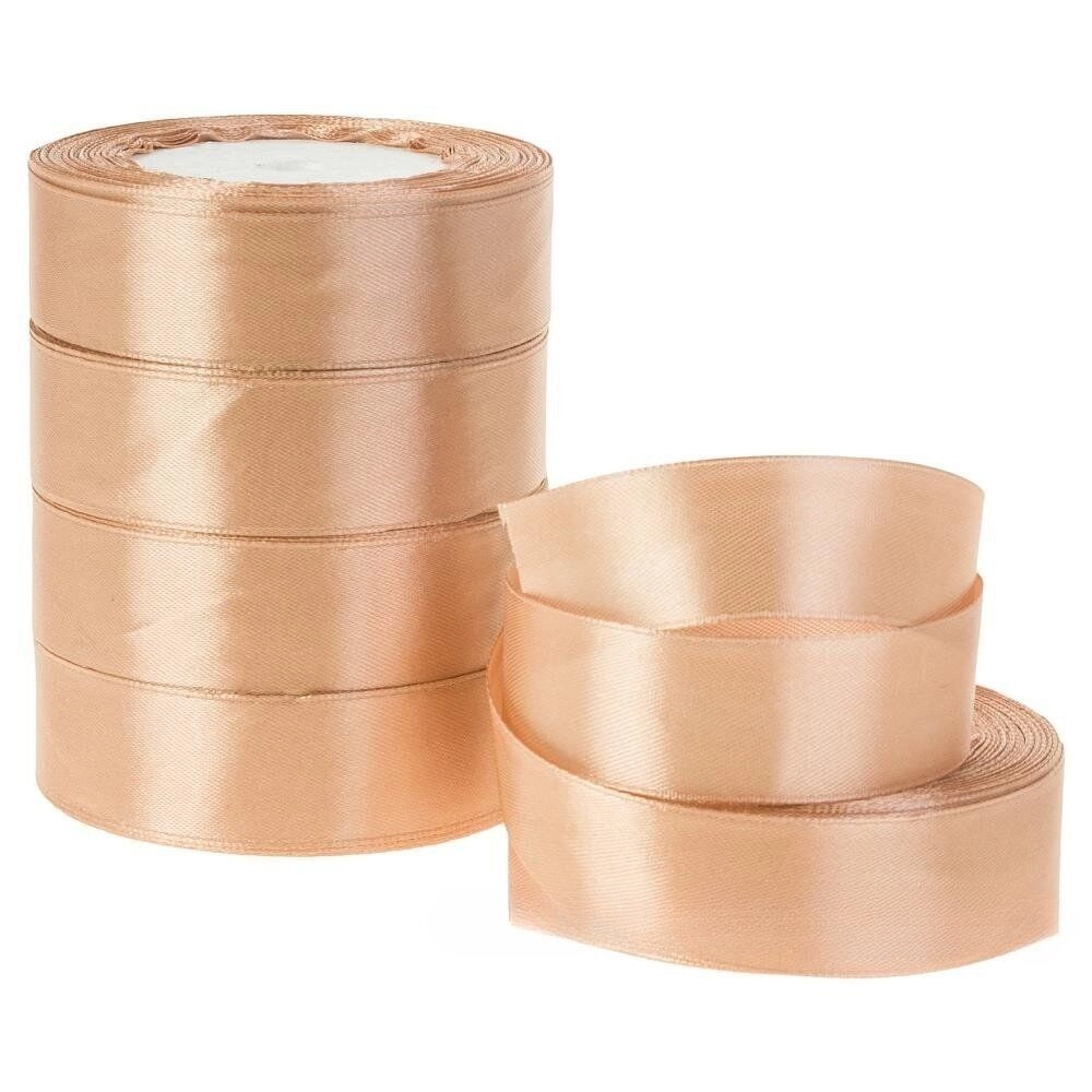 Лента атлас, 40 ммx25 ярд Карамельный