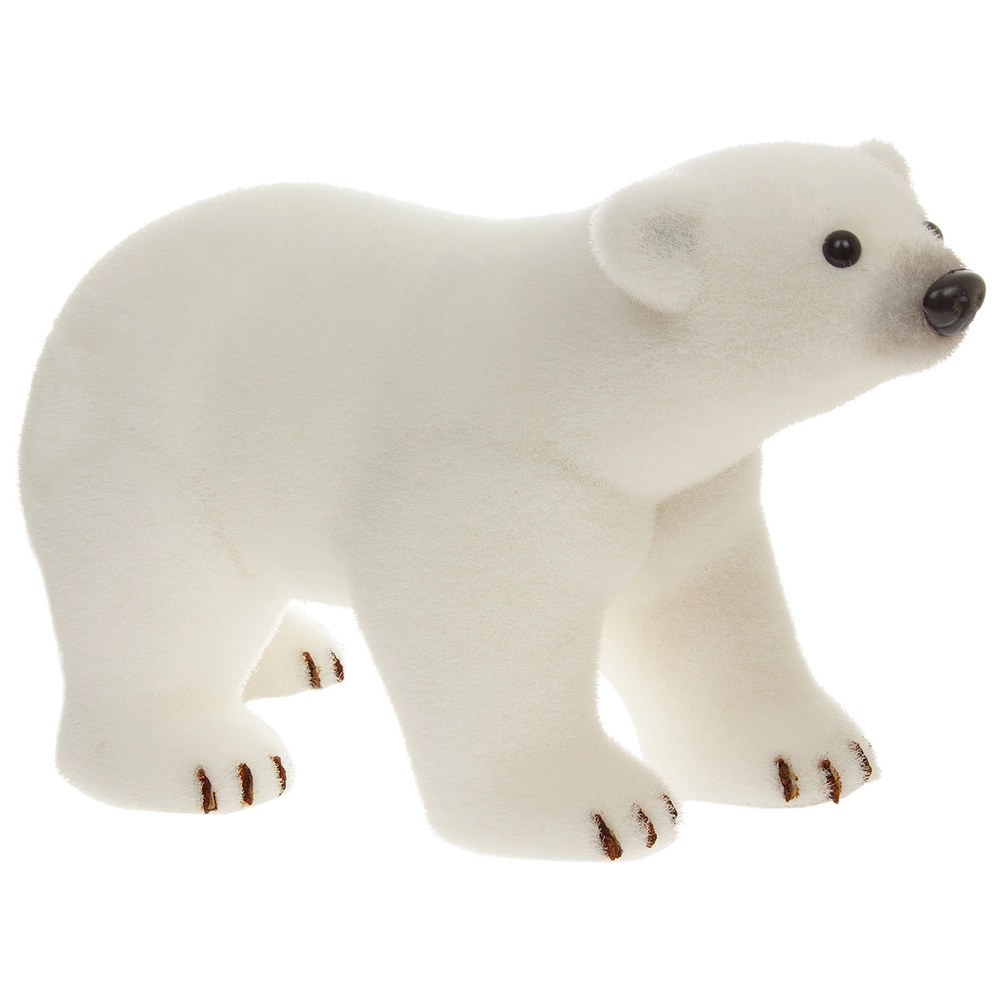 Фигура "Медведь" (флок), 46x19xH23 см Белый
