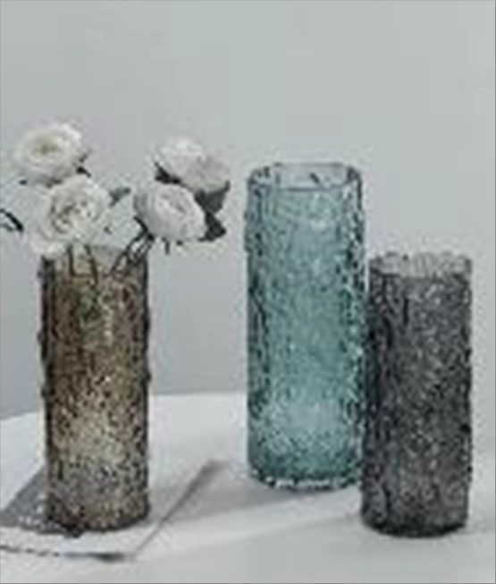 Ваза "Ice" (стекло), D12xH29,5 см Морская волна