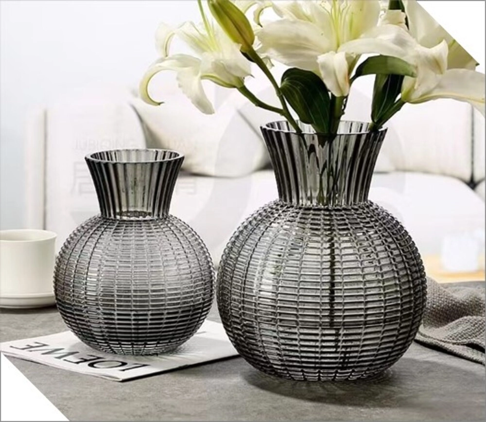 Ваза "Classic Sphere" (стекло), D22xH25 см Серый