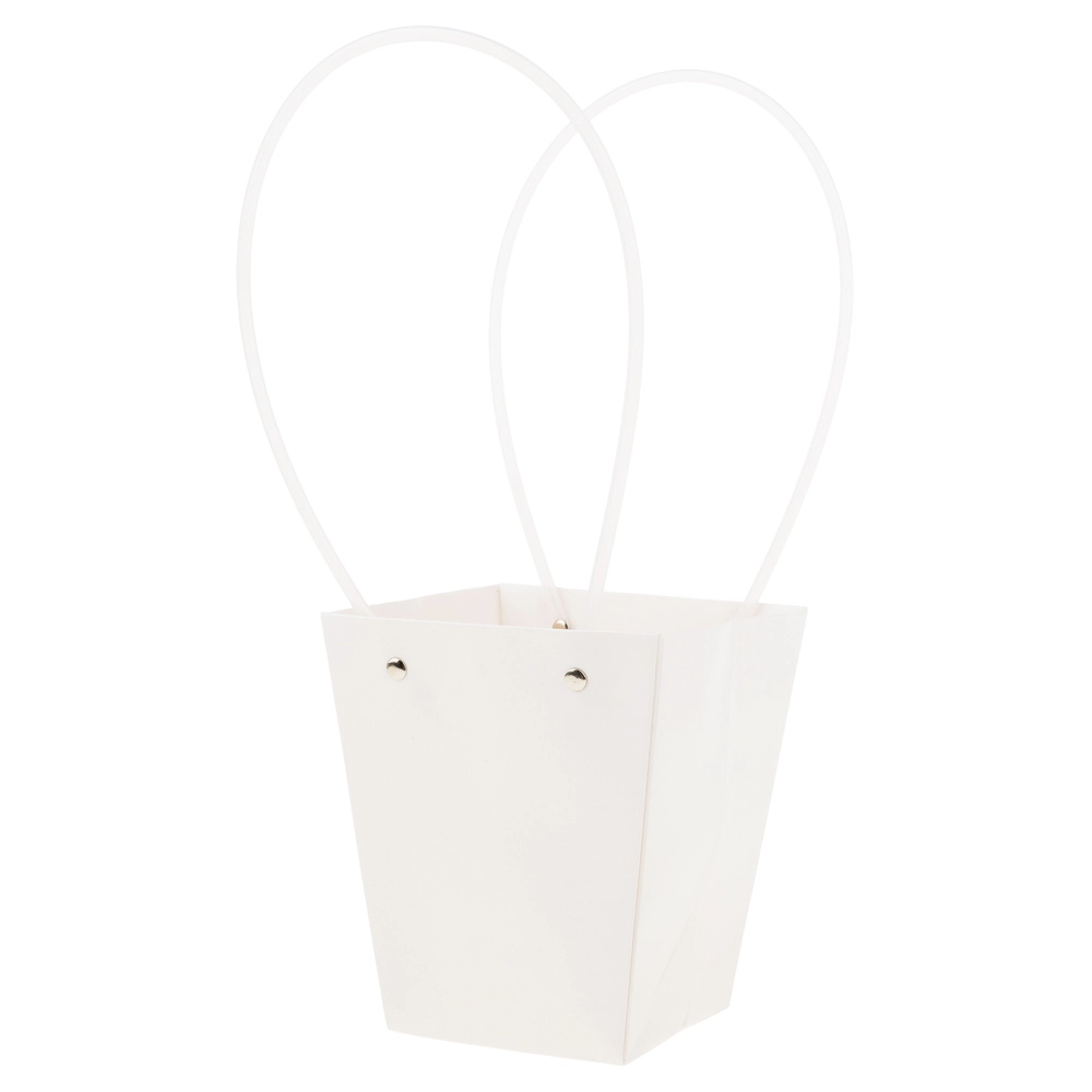 Сумка подарочная (картон), 13x9,5xH15,5 см, набор (10 шт), с ламинацией Белый