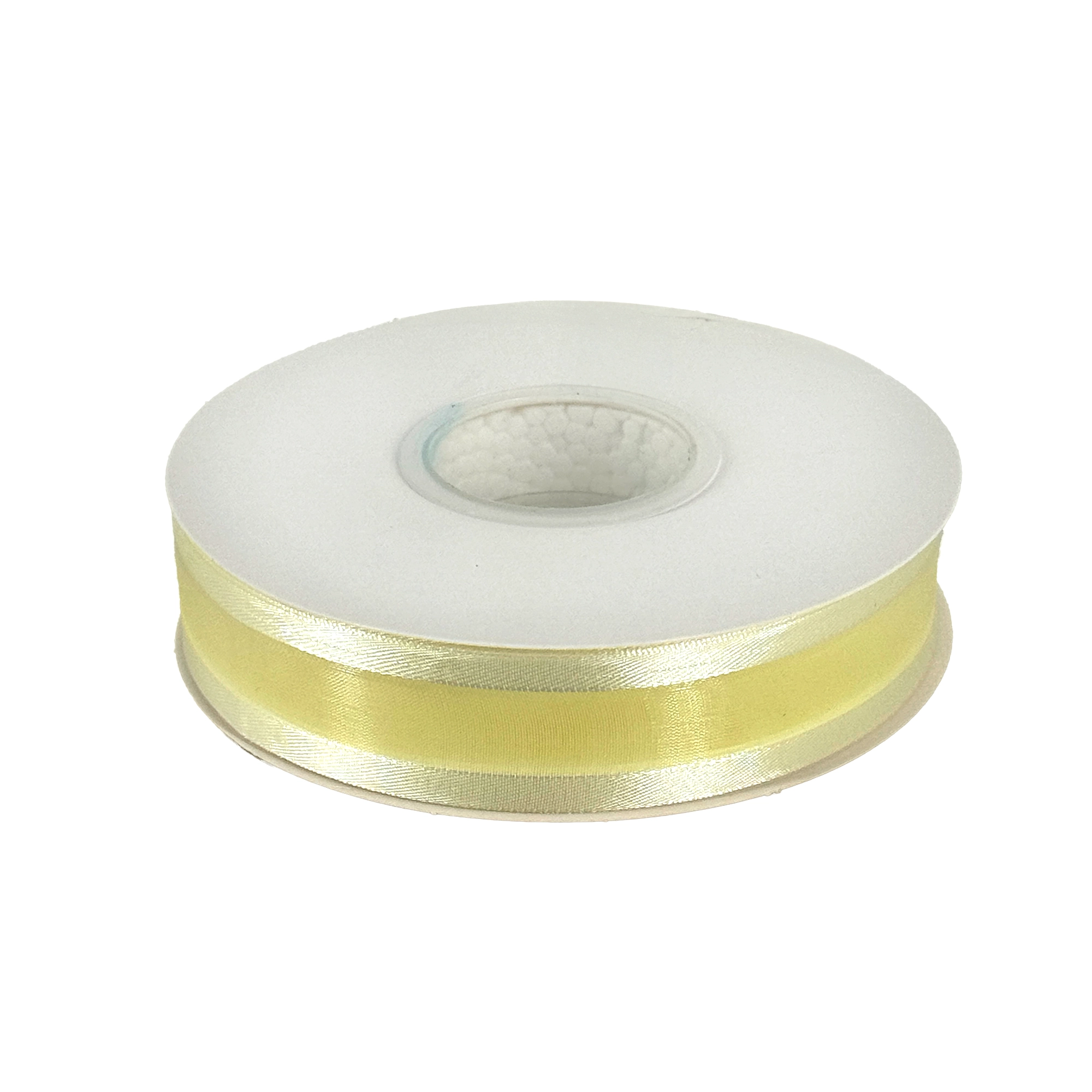 Лента органза "Шик", 25 ммx18 ярд, с окантовкой Светло-желтый