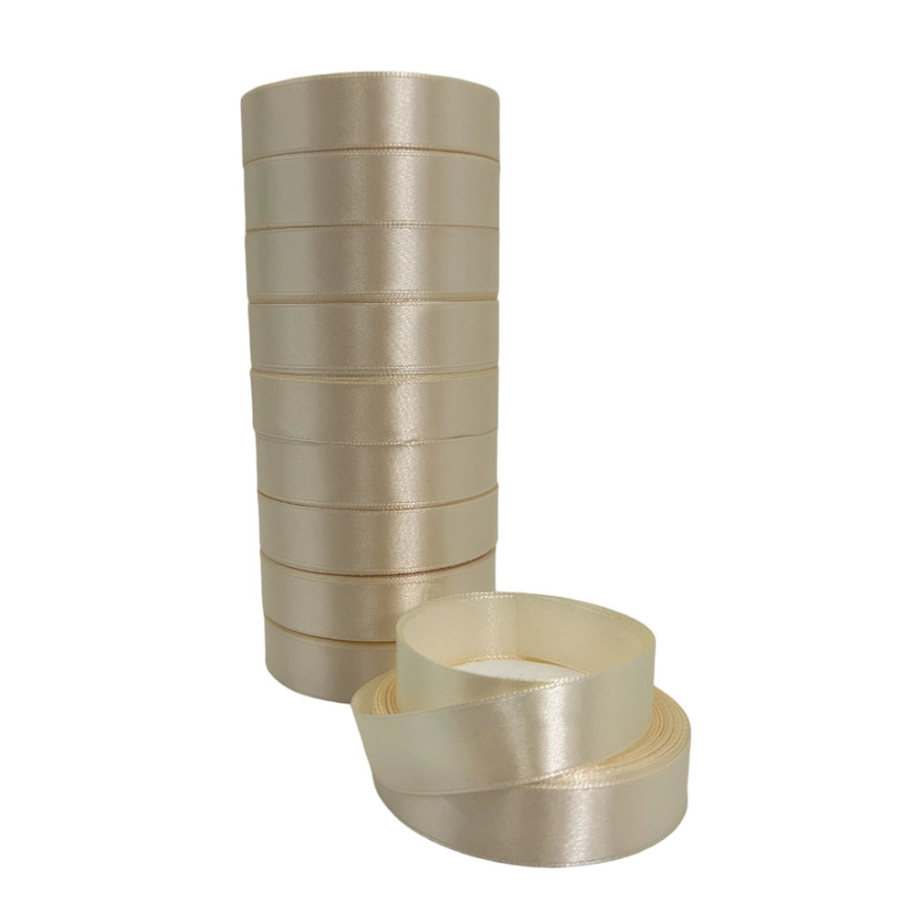 Лента атлас, 20 ммx25 ярд Кремовый