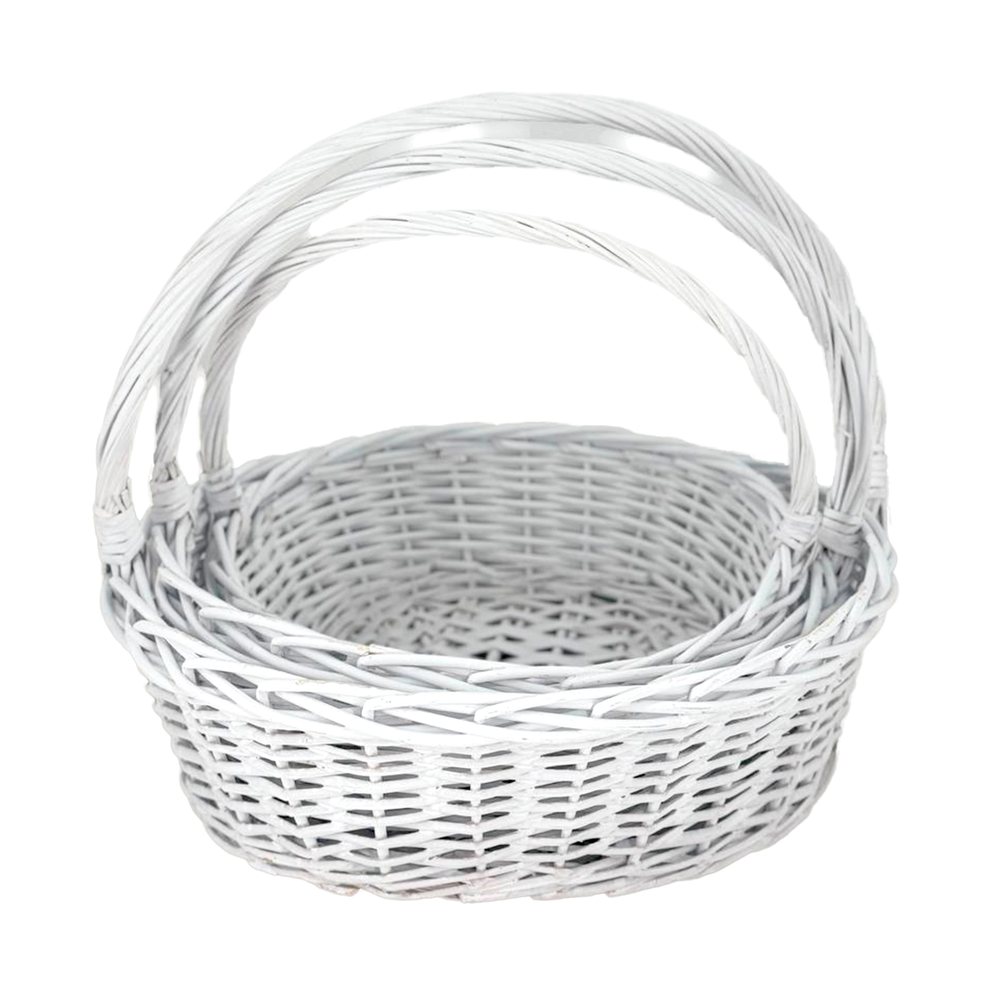 Корзина плетеная (ива), 36x28xH12/32 см - 46x39xH16 см, набор (3 шт) Белый