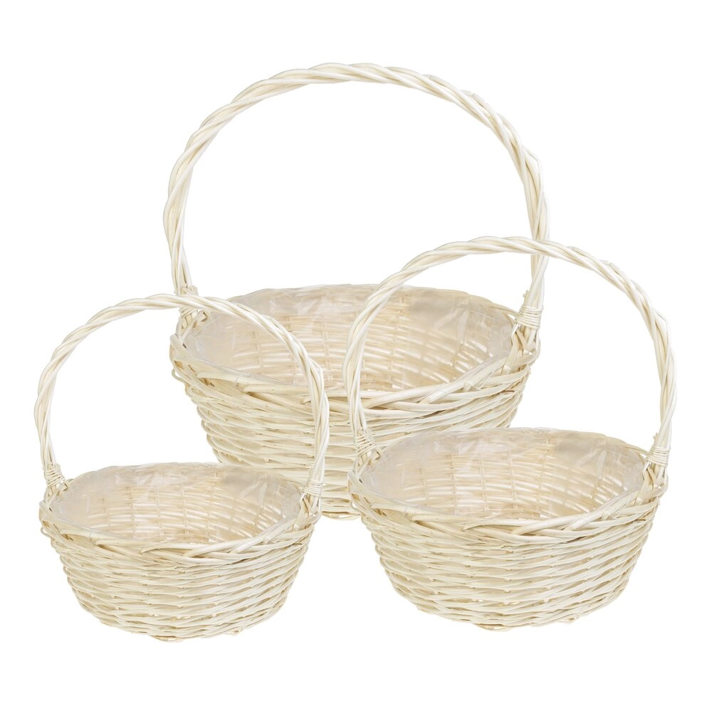 Корзина плетеная (ива), D35xH13/36 см Натуральный